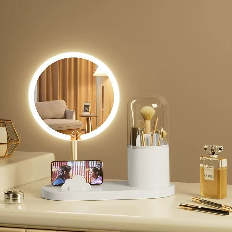LED Makeup Mirror, Double Sided 1x/20x Magnifying Mirror with Light, Rechargeable 3 Color Lights